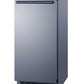 Summit BIM63OSADA outdoor icemaker, angled view of the stainless steel cabinet