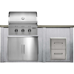 Haven 6 Ft Coyote Outdoor Kitchen Island with Two Drawer Unit | HCOY72DRAW-2