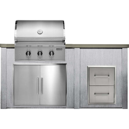Haven 6 Ft Coyote Outdoor Kitchen Island with Two Drawer Unit | HCOY72DRAW-2