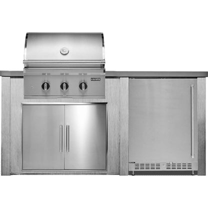 Haven 6 Ft Coyote Outdoor Kitchen Island with 24" Refrigerator | HCOY72REF-2