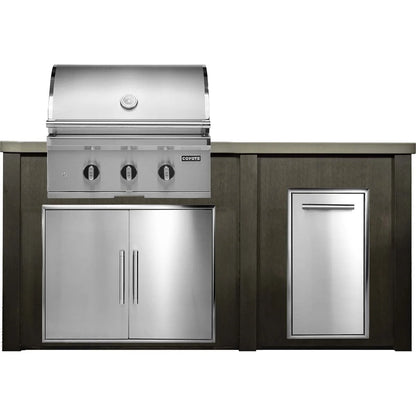 Haven 6 Ft Coyote Outdoor Kitchen Island with Trash Center | HCOY72TRASH