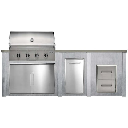 Haven 8 Ft Coyote Outdoor Kitchen Island with Two Drawer Unit | HCOY96DRAW
