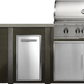 Haven 8 Ft Coyote Right Side Grill Outdoor Kitchen Island with Plain Panel | HCOY96PAN-R