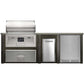 Haven 8 Ft Coyote Pellet Outdoor Kitchen Island with 24" Refrigerator | HCOY96PREF