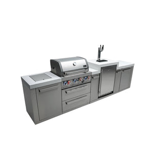 Mont Alpi 400 Classic Island with Kegerator | 4-Burner Grill, Stainless Steel | MAi400-KEG