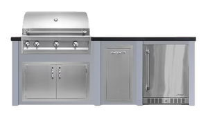Haven 8 Ft Artisan Outdoor Kitchen Island with 24" Refrigerator | HART96REF