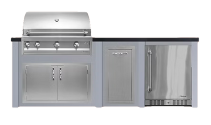 Haven 8 Ft Artisan Outdoor Kitchen Island with 24" Refrigerator | HART96REF