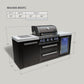 Mont Alpi 400 Black Stainless Steel Island with Fridge Cabinet | 4-Burner Grill, Fridge | MAi400-BSSFC