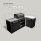 Mont Alpi 400 Black Stainless Steel Island with 90 Degree Corner | 4-Burner Grill | MAi400-BSS90