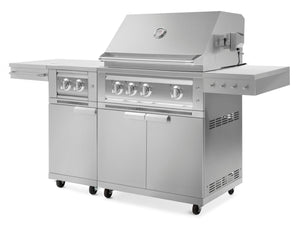 NewAge Products Platinum Cart Grill with Dual Side Burner | Stainless Steel