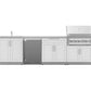 NewAge Products Classic Series Grill Island - 6PC Modular Outdoor Kitchen with Platinum Grill, Bar Cabinet, Sink Cabinet, and Fridge Cabinet | C-BASIFR