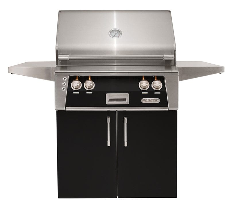 Alfresco Grills Alfresco 30” Freestanding Cart Luxury Gas Grill / Stainless Steel, 18SR Burners, Smoker, Infrared Rear Burner, Rotisserie, Cover / ALXE-30C