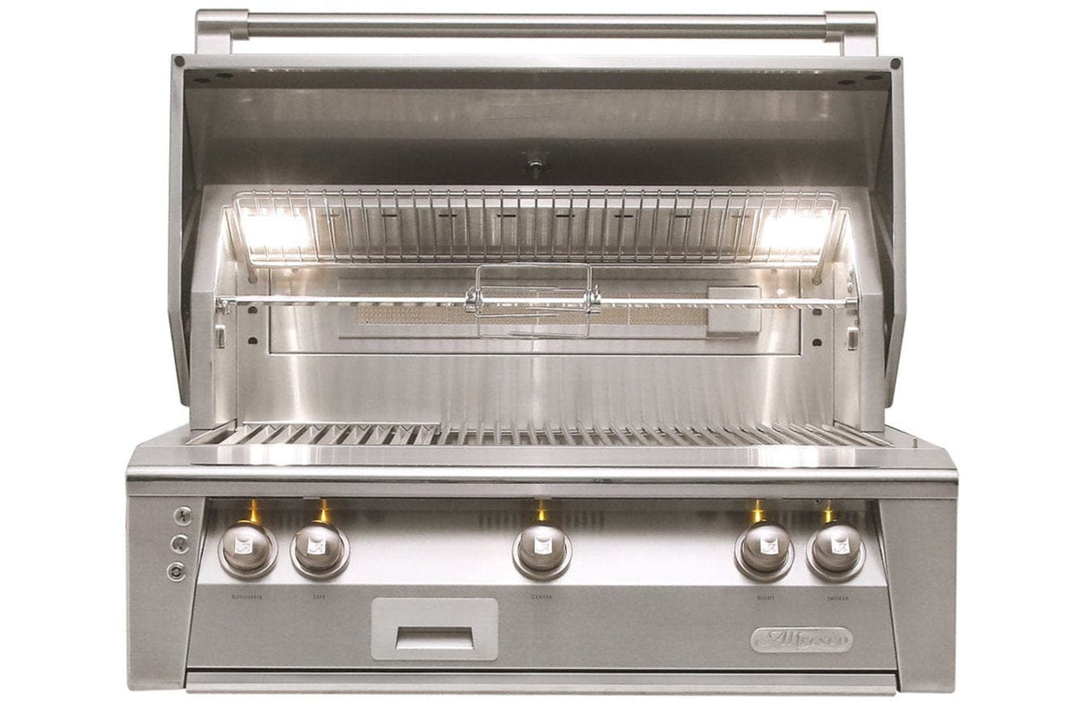 Alfresco Grills Alfresco 36” Built-In Luxury Gas Grill with SearZone / Stainless Steel, Smoker, Infrared Rear Burner, Rotisserie, Cover / ALXE-36SZ