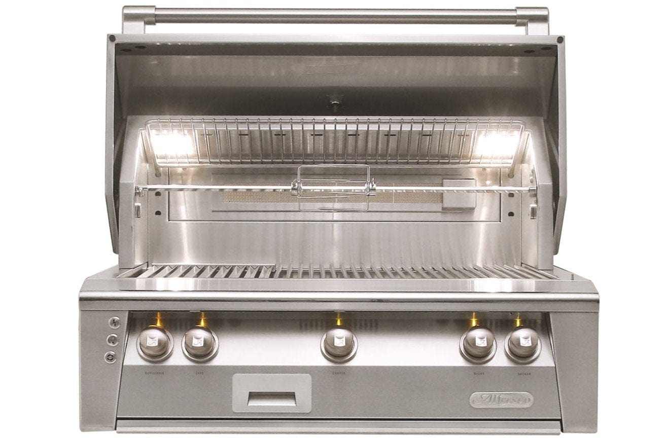 Alfresco Grills Alfresco 36” Built-In Luxury Gas Grill with SearZone / Stainless Steel, Smoker, Infrared Rear Burner, Rotisserie, Cover / ALXE-36SZ