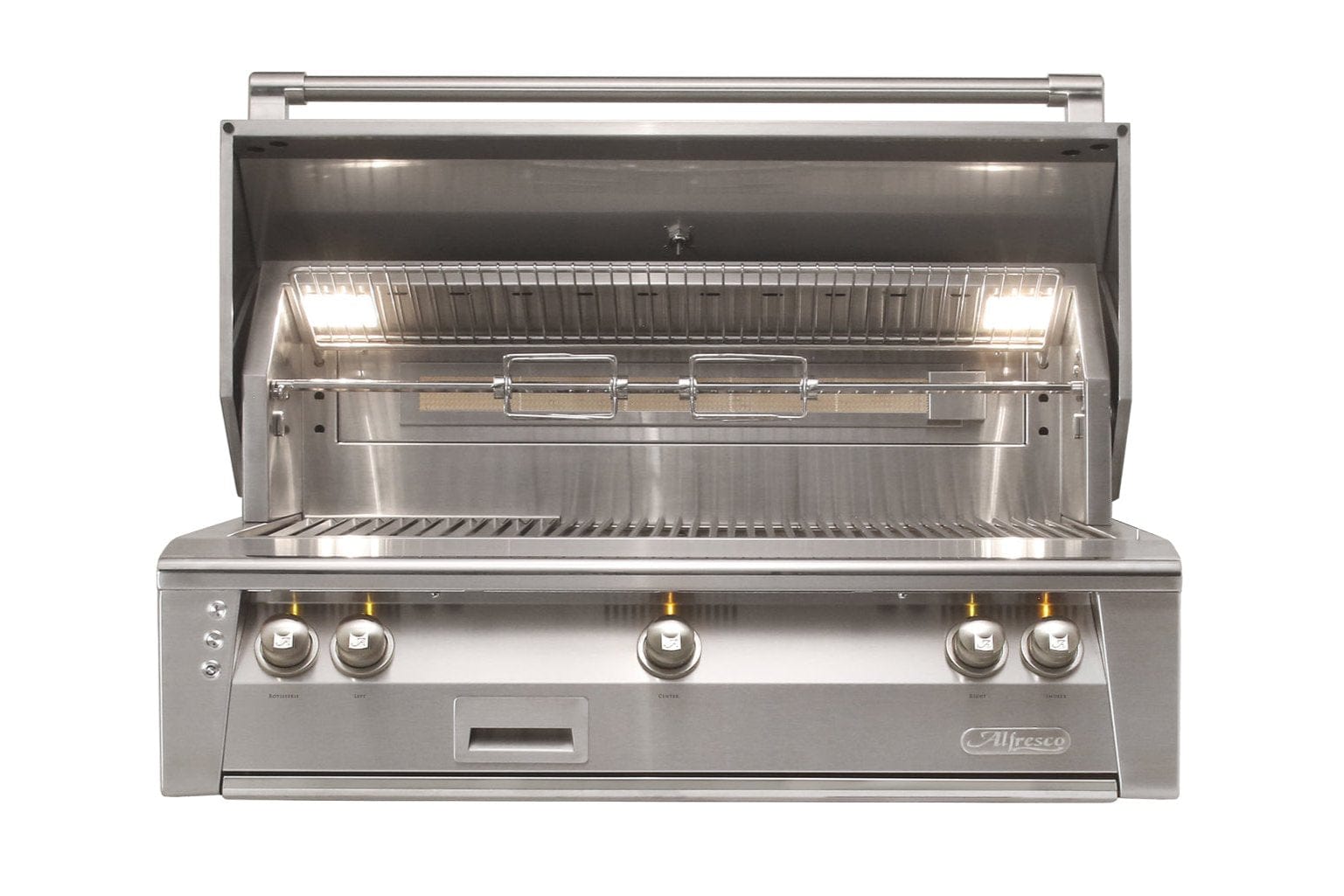 Alfresco Grills Alfresco 42” Built-In Luxury Gas Grill with SearZone / Stainless Steel, Smoker, Infrared Rear Burner, Rotisserie, Cover / ALXE-42SZ