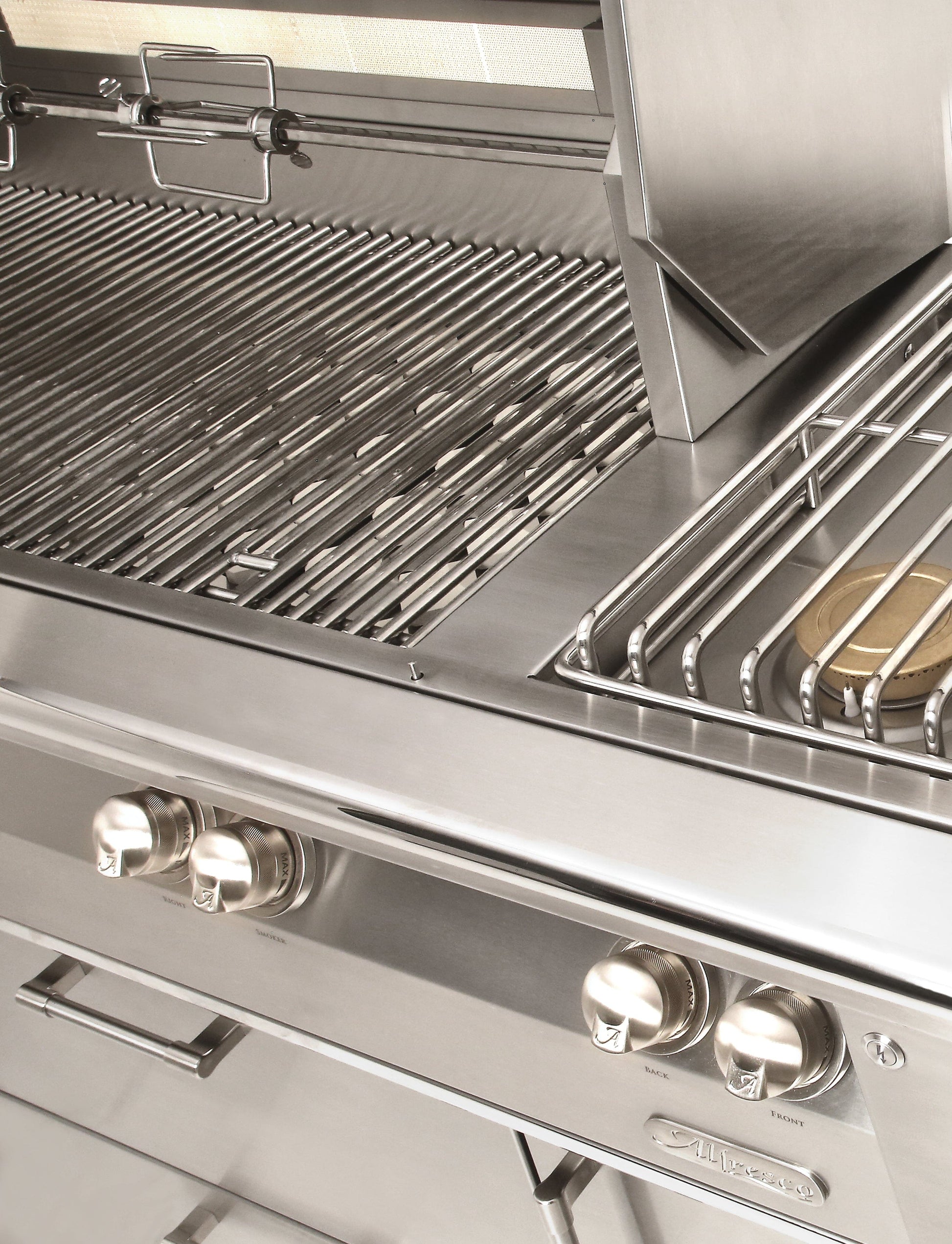 Alfresco Grills Alfresco 56” Deluxe Freestanding Cart Luxury Gas Grill / Stainless Steel, 18SR Burners, Smoker, Infrared Rear Burner, Dual Side Burner, Rotisserie, Cover / ALXE-56C