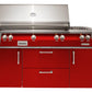 Alfresco Grills Alfresco 56” Deluxe Freestanding Cart Luxury Gas Grill / Stainless Steel, 18SR Burners, Smoker, Infrared Rear Burner, Dual Side Burner, Rotisserie, Cover / ALXE-56C