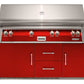 Alfresco Grills Alfresco 56” Refrigerated Freestanding Cart Luxury Gas ALL-GRILL with SearZone / Stainless Steel, 18SR Burners, Smoker, Infrared Rear Burner, Rotisserie, Cover / ALXE-56BFGR