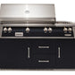 Alfresco Grills Alfresco 56” Refrigerated Freestanding Cart Luxury Gas Grill with SearZone / Stainless Steel, 18SR Burners, Smoker, Infrared Rear Burner, Dual Side Burner, Rotisserie, Cover / ALXE-56SZR