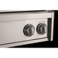 American Outdoor Grill control knobs for back and side burners, stainless finish—ideal for luxury outdoor kitchens.
