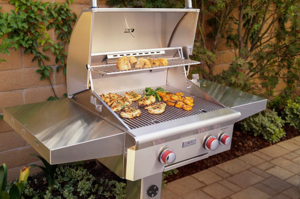 American Outdoor Grill Grills American Outdoor Grill L-Series 24” Post Mount Gas Grill / Patio or In-Ground, Rotisserie Backburner, Optional Sear Burner / 24NPL or 24NGL