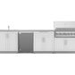 NewAge Products Classic Series Grill Island - 6PC Modular Outdoor Kitchen with Platinum Grill, Bar Cabinet, Sink Cabinet, and Fridge Cabinet | C-BASIFR