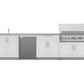 NewAge Products Classic Series Grill Island - 6PC Modular Outdoor Kitchen with Platinum Grill, Bar Cabinet, Sink Cabinet, and Fridge Cabinet | C-BASIFR
