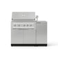 Premium 304 stainless steel gas grill with 4 control knobs and side burner, perfect for modular outdoor kitchens.