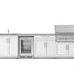 NewAge Products Classic Series Grill Island - 6PC Modular Outdoor Kitchen with Platinum Grill, Bar Cabinet, Sink Cabinet, and Fridge Cabinet | C-BASIFR