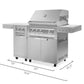 NewAge Products Platinum Cart Grill with Dual Side Burner | Stainless Steel