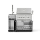 Stainless steel outdoor grill with side sink, modular storage, and sleek finish ideal for premium outdoor kitchens.