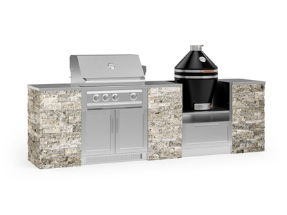 NewAge Products Signature Series Grill Island - 9PC Modular Outdoor Kitchen with Platinum Grill and Kamado Grill