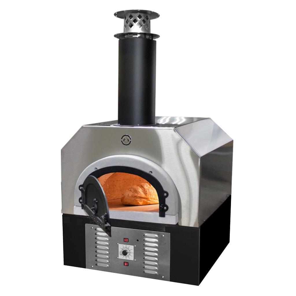 Chicago Brick Oven Pizza Ovens Natural Gas / Residential / Stainless Steel Chicago Brick Oven Dual Fuel Pizza Oven / CBO-750 Countertop with Skirt / Hybrid (Gas/Wood) / CBO-O-CT-750-HYB-SKT