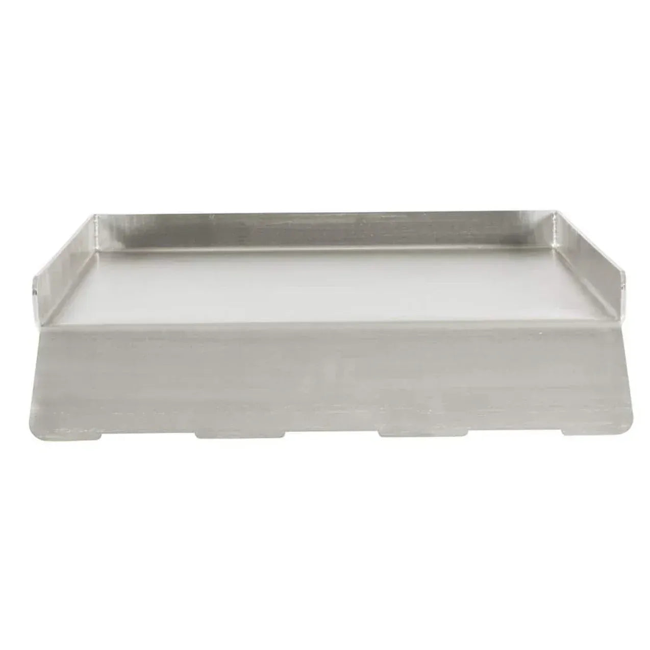 Premium stainless steel Teppanyaki griddle with raised edges, perfect for outdoor power burners and flat-top grills.