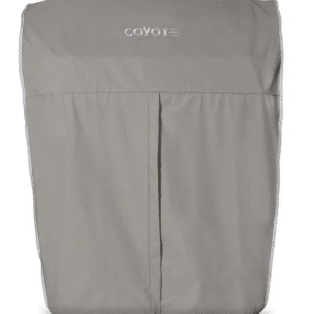 Durable 30-inch Coyote grill cover with flap and reinforced stitching, protects freestanding grills outdoors.