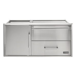 Coyote Grill Accessories Coyote 42" Access Door With Storage & Warming Drawer Combo / C3-CDWD