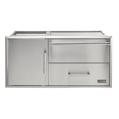 Coyote Grill Accessories Coyote 42" Access Door With Storage & Warming Drawer Combo / C3-CDWD