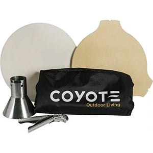 Coyote pizza oven kit—premium smoker accessory for Asado ceramic grills, perfect for outdoor kitchens.