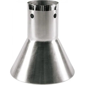 The Coyote silver cone elevates your grilling, ideal as a Chicken Throne and for ceramic smokers in outdoor kitchens.
