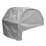 Durable gray canopy cover with Coyote logo, weatherproofs your 30-inch built-in grill for premium outdoor kitchens.