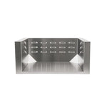 Coyote stainless steel insulated jacket with vented back for grill or power burner, ideal for premium outdoor kitchens.