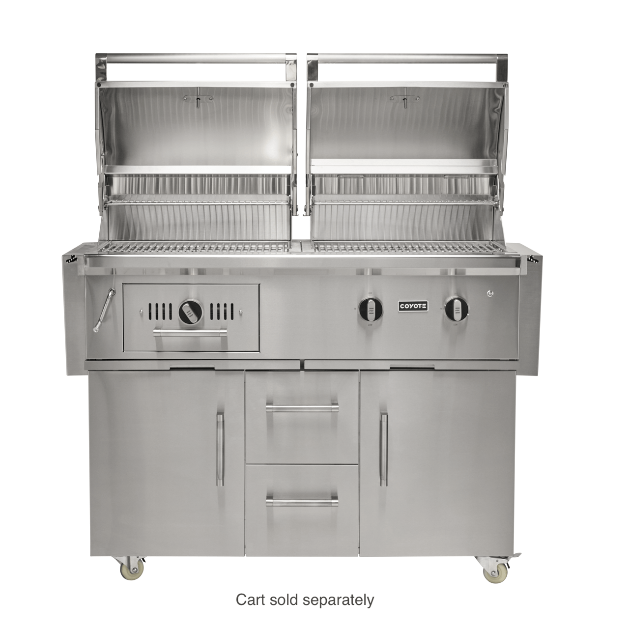 Coyote Grills Coyote 50" Hybrid Gas and Charcoal Built-In Grill | Stainless Steel | C3HY50
