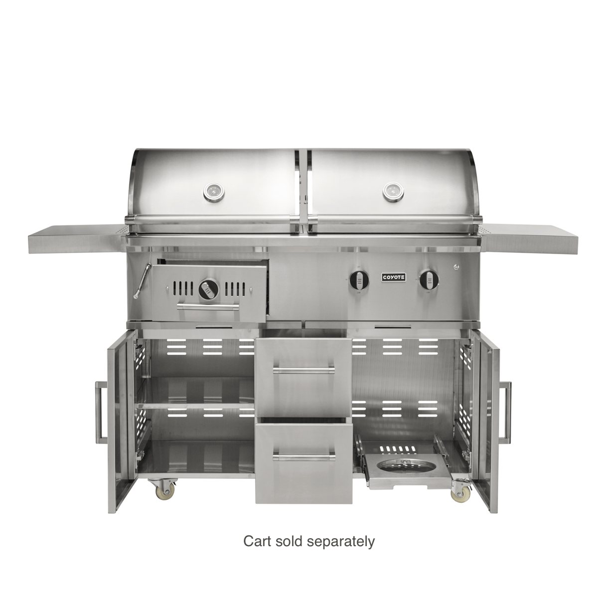 Coyote Grills Coyote 50&quot; Hybrid Gas and Charcoal Built-In Grill | Stainless Steel | C3HY50