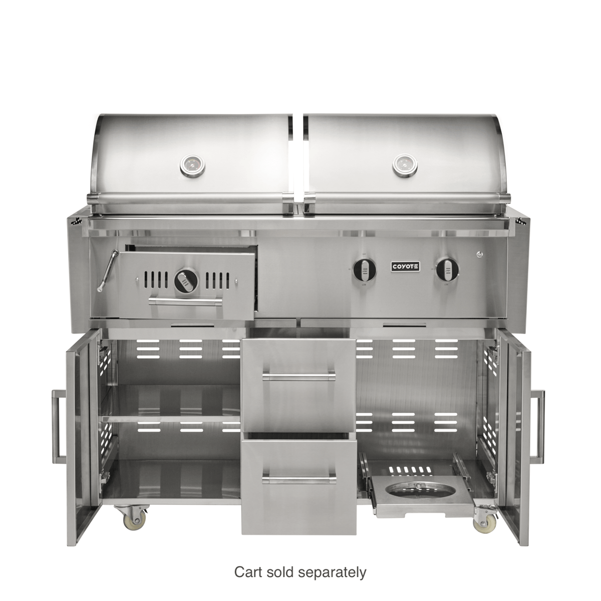 Coyote Grills Coyote 50&quot; Hybrid Gas and Charcoal Built-In Grill | Stainless Steel | C3HY50