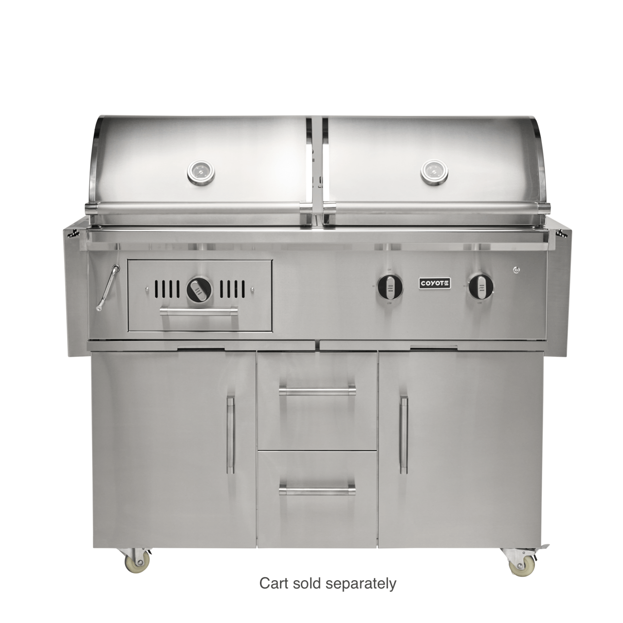 Coyote Grills Coyote 50" Hybrid Gas and Charcoal Built-In Grill | Stainless Steel | C3HY50