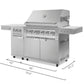 NewAge Products Platinum Cart Grill with Dual Side Burner | Stainless Steel