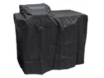 Fire Magic black grill cover shields your outdoor grill island, protecting premium finishes and components.