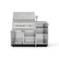 Premium 304 stainless steel grill with open storage, four burners—ideal for modular outdoor kitchen designs.