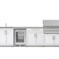 NewAge Products Classic Series Grill Island - 6PC Modular Outdoor Kitchen with Platinum Grill, Bar Cabinet, Sink Cabinet, and Fridge Cabinet | C-BASIFR