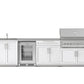 NewAge Products Classic Series Grill Island - 6PC Modular Outdoor Kitchen with Platinum Grill, Bar Cabinet, Sink Cabinet, and Fridge Cabinet | C-BASIFR